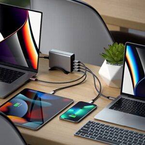 Satechi 165W GaN Charger - USB C Charging Hub - USB C PD Charger 4-Ports – USB C Multiport Charger - for MacBook Pro/Air M1 M2, iPad Pro M2, iPhone 14 Pro Max/14 Pro/14/14 Plus