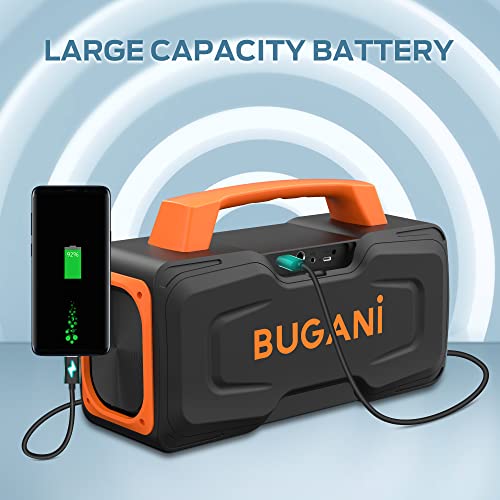 BUGANI Bluetooth Speakers, 70W Powerful Portable Wireless Speaker IPX7 Waterproof Speaker, Outdoor Loud Speaker with Handle 24H Playtime, Support Karaoke Mic AUX USB Suitable for Party, Pool, Singing