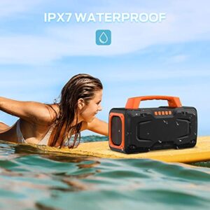 BUGANI Bluetooth Speakers, 70W Powerful Portable Wireless Speaker IPX7 Waterproof Speaker, Outdoor Loud Speaker with Handle 24H Playtime, Support Karaoke Mic AUX USB Suitable for Party, Pool, Singing