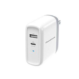 usb c charger, powerlot 68w 2 port gan pd& qc usb-c power adapter, 60w usb c wall charger for macbook pro, ipad pro charger block, 18w usb a fast charger for iphone 12 pro max/ 11 pro max/ipad air