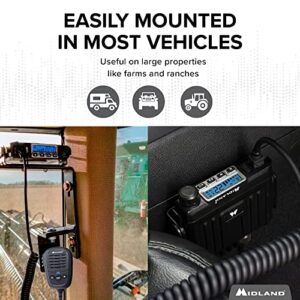 Midland – MXT115AGVP3 - 15 Watt GMRS MicroMobile Two Way Radio - Off Roading Outdoor Farm Radio - Extended Range 3dB gain Ghost Antenna, Antenna Cable, Mounting Bracket - Farm Tractor Bundle