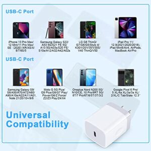 USB C Charger Block Samsung Fast Charger Box for Samsung Galaxy A14 5G,A23,A13,S23,A54,S21 FE,A03s,Z Fold 4,A53,A34,A04S,S22,S20;Pixel 7 Pro/6,20W Wall Plug Power Adapter+6FT Type C to C Charger Cable