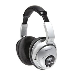 RadioShack Digital AM/FM Stereo Headset – FM Headphones with 20 Channel Presets and E-Bass Function, Includes Option to Use as Wired Headphone Set – Ideal for Commuting, Walking, Mowing