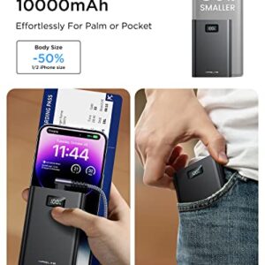 MRGLAS Portable Charger The Smallest 22.5W 10000mAh Power Bank Mini PD3.0 & QC4.0 Fast Charge Portable Battery Charger Tri-Output USB C in & Out Phone Charger Compatible iPhone 14 Pro Max iPad Samsung