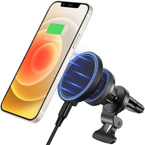 esr shift wireless car charger (halolock), compatible with magsafe car charger, 2 charging modes, detachable fast charging pad, car phone holder mount for iphone 14/13/12 series, car accessories