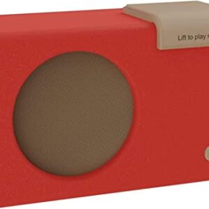 SMPL One-Touch Music Player, Audiobooks + MP3, Quality-Sound, Durable Wooden Encloser with Retro Look, 4GB USB with 40 Nostalgic Hits Included, Live Technical Support (Red, Music Player)