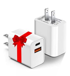 usb c charger, apple watch series 8, iphone 14 charger block, 2-pack 20w usb c wall charger, fast charging block, charger brick compatible new iphone 13 pro max charger block cube for apple watch