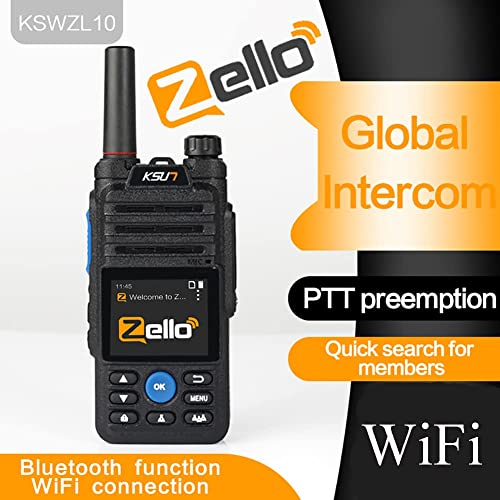 Walkie Talkie Phones Zello PTT Button APP WiFi Mobile Radio 3G/4G Network 100 Miles Long Range Smartphone GPS Android KSUN ZL10