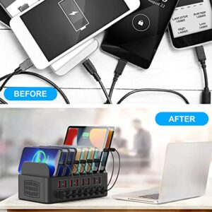 RUANSZZ Charging Station for Multiple Devices 150W 16 Ports Family USB Charger Station Convenient Charging Dock Compatible with Cellphone Tablets Kindle and Other Electronic (NO Charging Cable)
