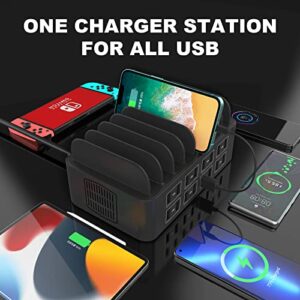 RUANSZZ Charging Station for Multiple Devices 150W 16 Ports Family USB Charger Station Convenient Charging Dock Compatible with Cellphone Tablets Kindle and Other Electronic (NO Charging Cable)