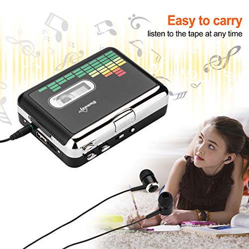 Cassette to MP3 Converter, BlumWay Portable Cassette Recorder Player, Audio Music Cassette Tape to Digital Converter Player with Earphone, No Need Computer