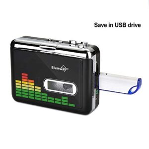 Cassette to MP3 Converter, BlumWay Portable Cassette Recorder Player, Audio Music Cassette Tape to Digital Converter Player with Earphone, No Need Computer