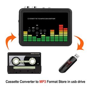 Cassette to MP3 Converter, BlumWay Portable Cassette Recorder Player, Audio Music Cassette Tape to Digital Converter Player with Earphone, No Need Computer