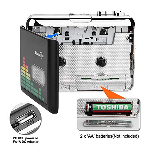 Cassette to MP3 Converter, BlumWay Portable Cassette Recorder Player, Audio Music Cassette Tape to Digital Converter Player with Earphone, No Need Computer