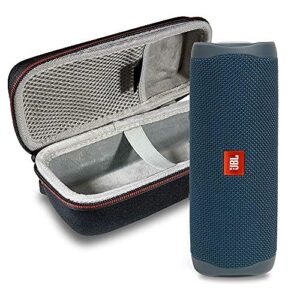 jbl flip 5 waterproof portable wireless bluetooth speaker bundle with hardshell protective case – blue