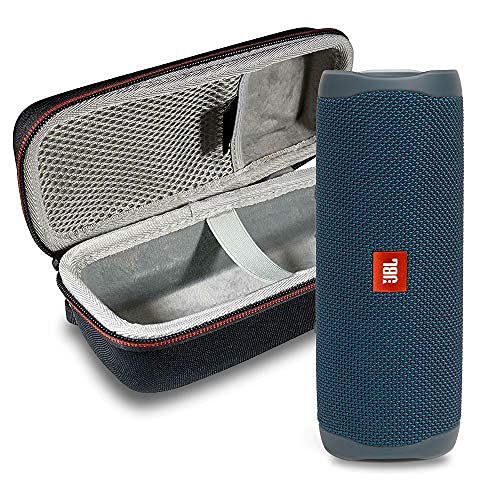 JBL Flip 5 Waterproof Portable Wireless Bluetooth Speaker Bundle with Hardshell Protective Case - Blue