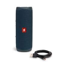 JBL Flip 5 Waterproof Portable Wireless Bluetooth Speaker Bundle with Hardshell Protective Case - Blue