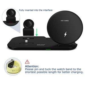 DDUAN Wireless Charging Station, 3 in 1 Qi Fast Wireless Charger Compatible for iPhone 14/13/12/11/Pro/Max/XR/XS/XS Max/X/8, Charging Stand for Apple Watch SE/8/7/6/5/4/3 and AirPods 2/3/Pro/Pro 2