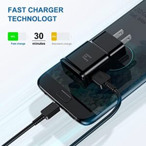 Adaptive Fast Charger Type C Cable Kit Compatible Samsung Galaxy S8/S9/S10/S10 Plus/S10E/ S20/S20 Plus/S21/S22/S22 Plus/S23 Ultra/Note 8/Note 9/Note 10 Power Adapter&Long 10ft USB Type C Cable(2 Pack)