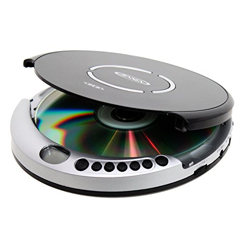 Jensen Portable CD Player with Bass Boost, Silver, JENCD60R