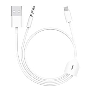[apple mfi certified]2 in 1 audio charging cable compatible with iphone,lightning to 3.5mm aux cord audio jack works with car stereo speaker headphone car charger support iphone 12/11/11 pro/xs/xr/8/7