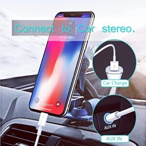 [Apple MFi Certified]2 in 1 Audio Charging Cable Compatible with iPhone,Lightning to 3.5mm Aux Cord Audio Jack Works with Car Stereo Speaker Headphone Car Charger Support iPhone 12/11/11 Pro/XS/XR/8/7