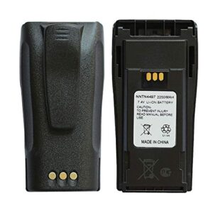 Teseko NNTN4497CR NNTN4497DR NNTN4496 7.4V 2250mAh Li-ion Battery for Motorola CP040 CP140 CP150 CP160 CP180 CP200 CP200D CP250 CP380 PR400 EP450 EP450S DEP450 GP3688 GP3188 with Belt Clip