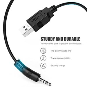 BERLAT 3.5mm Male AUX Audio Jack to USB 2.0 Male Charge Cable Adapter Cord, 2pack Audio Car Stereo Jack Cables to USB 2.0, USB Connection Kit, for Music Player- 3.3ft（Support Data Transmission）