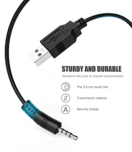 BERLAT 3.5mm Male AUX Audio Jack to USB 2.0 Male Charge Cable Adapter Cord, 2pack Audio Car Stereo Jack Cables to USB 2.0, USB Connection Kit, for Music Player- 3.3ft（Support Data Transmission）