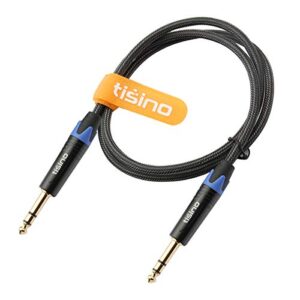 tisino 1/4 inch TRS Cable, Quarter inch 1/4 TRS to TRS Balanced Stereo Audio Cable Male to Male Pro Interconnect Cable, Nylon Braid - 3 FT