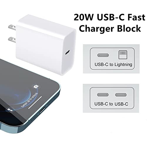 [4Pack] Sehonor 20W USB C Fast Charger Block,PD 3.0 USB Type C Wall Charger Power Adapter for iPhone 14/iPhone 13/13 Pro Max/13 Mini/iPhone 12/Pro Max/Mini/11,iPad Air 2022,iPad Pro,Pixel and Samsung