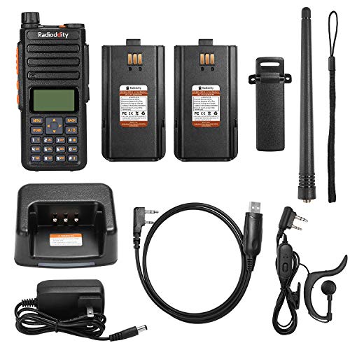 Radioddity GA-510 10-Watt Ham Radio, Dual Band Handheld High Power Long Range Two Way Radio with Two 2200mAh Batteries & CH340 Programming Cable, Work with Chirp