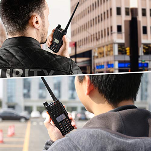 Radioddity GA-510 10-Watt Ham Radio, Dual Band Handheld High Power Long Range Two Way Radio with Two 2200mAh Batteries & CH340 Programming Cable, Work with Chirp