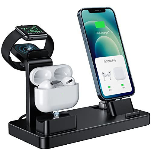 3 in 1 Charging Station for Apple Devices, Charging Station for iPhone Series AirPods Pro/3/2/1, Charging Dock for Apple Watch SE/8/7/6/5/4/3/2/1