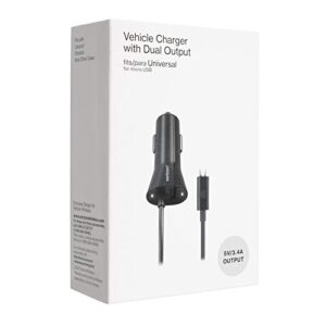verizon car charger, micro usb dual usb car charger with led light for samsung, lg, nexus, htc and more