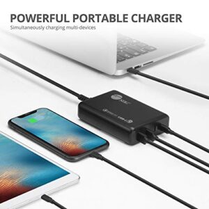 SIIG 4 Port 100W USB-C Charging Station, 2X USB C, 2X USB Type-A, PD & QC 3.0 Combo Charger for Laptop and Mobile Devices, Black (AC-PW1N11-S1)