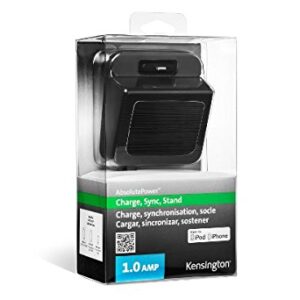 Kensington K39765AM AbsolutePower Charge and Sync Stand with Lightning Dock Connector for iPhone 5 - Retail Packaging - Black