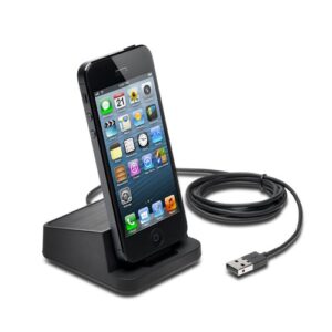 Kensington K39765AM AbsolutePower Charge and Sync Stand with Lightning Dock Connector for iPhone 5 - Retail Packaging - Black