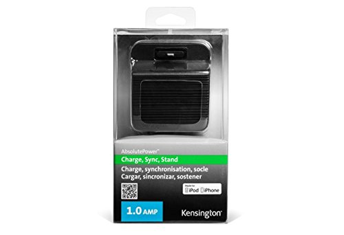 Kensington K39765AM AbsolutePower Charge and Sync Stand with Lightning Dock Connector for iPhone 5 - Retail Packaging - Black