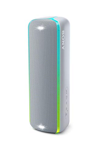 Sony SRS-XB32 Portable Bluetooth Speaker: Compact Wireless Party Speaker with Multicolor Lights and Flashing Strobe - Loud Audio for Phone Calls -Waterproof and Shockproof Bluetooth Speakers - Grey