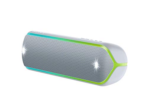 Sony SRS-XB32 Portable Bluetooth Speaker: Compact Wireless Party Speaker with Multicolor Lights and Flashing Strobe - Loud Audio for Phone Calls -Waterproof and Shockproof Bluetooth Speakers - Grey