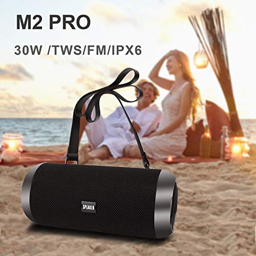 Bluetooth Speakers, 30W Portable Speaker Loud Stereo Sound, Rich Bass IP67 Waterproof, 30+ Hour Playtime, Built-in Mic, Wireless Speaker with TF, AUX, FM for Shower, Pool, Party, Travel, Outdoors