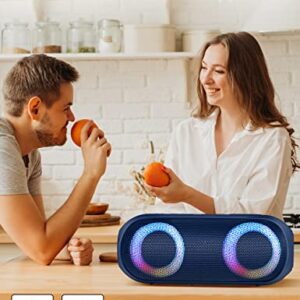 NOTABRICK Bluetooth Speakers, Portable Speakers Bluetooth Wireless(100FT Range) with 30W Loud Stereo Sound, IPX7 Waterproof Shower Speakers, RGB Multi-Colors Rhythm Lights, 1000mins Playtime