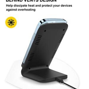 Fast Wireless Charger, Trummul Upgraded 10W Wireless Charging Stand Compatible with iPhone 13 12 11 Pro XR XS 8 Plus Galaxy S22 S21 S10 Note 20 10 Google LG and Other Wireless-Enable Phones