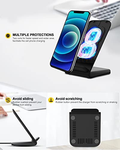 Fast Wireless Charger, Trummul Upgraded 10W Wireless Charging Stand Compatible with iPhone 13 12 11 Pro XR XS 8 Plus Galaxy S22 S21 S10 Note 20 10 Google LG and Other Wireless-Enable Phones