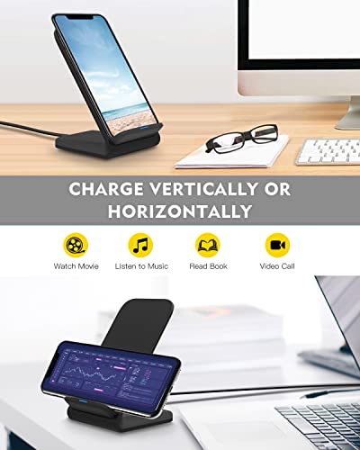 Fast Wireless Charger, Trummul Upgraded 10W Wireless Charging Stand Compatible with iPhone 13 12 11 Pro XR XS 8 Plus Galaxy S22 S21 S10 Note 20 10 Google LG and Other Wireless-Enable Phones