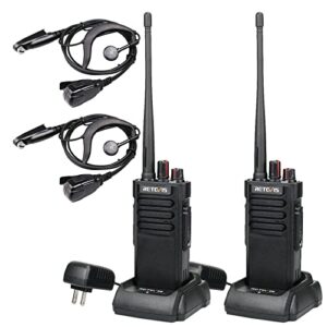 retevis rt29 waterproof walkie talkie,2 way radios long range,3200mah,rechargeable,emergency security,heavy duty two way radio with earpiece (2 pack)