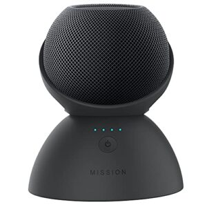 mission battery base for homepod mini (black) (make homepod portable)