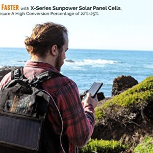 Ryno Tuff 21W Lightweight Portable Solar Charger for Camping - Foldable Solar Powered Cells with 2 USB Ports To Fast Charge Smartphones, Tablets & Battery Packs -Charge While Hiking, Camping & Fishing