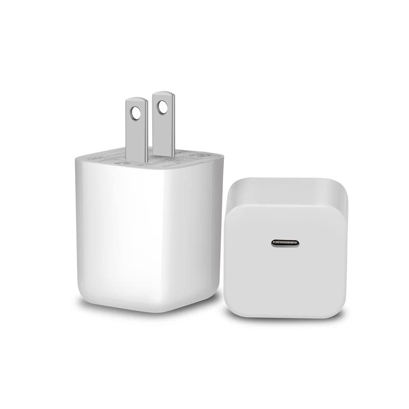 NASREIN USB C PD Fast Charger 20W,2-Pack Type C Wall Charger PD3.0 USB C Charging Box Brick Plug Block Cube Power Adapter for ipad,iPhone 13/12/11/SE,Sumsung Galaxy,Moto,AirPods,Android Cell Phones